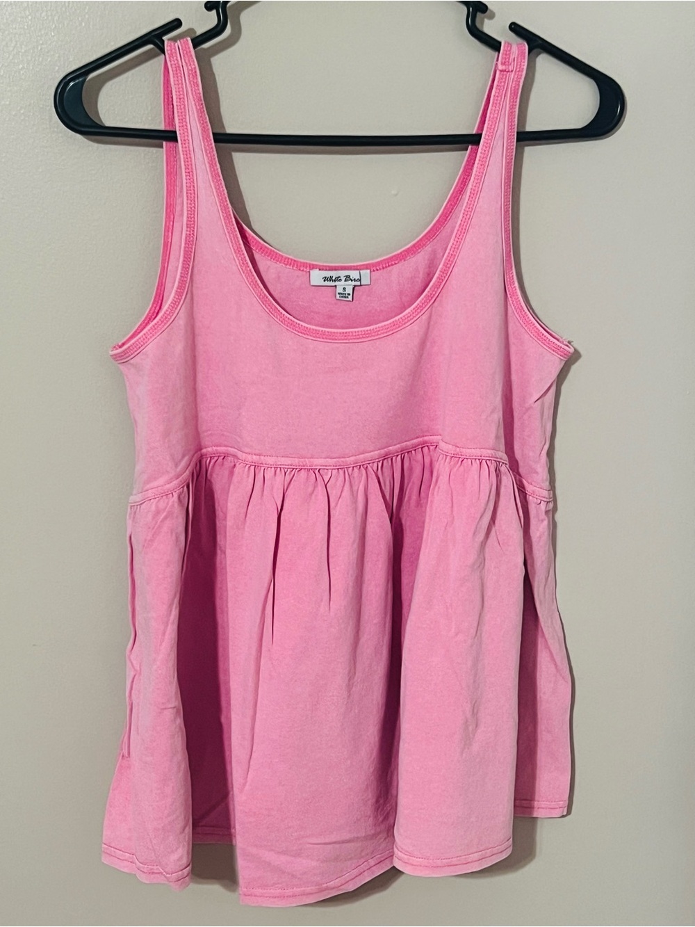 white birch Pink Sleeveless Peplum Tank Top